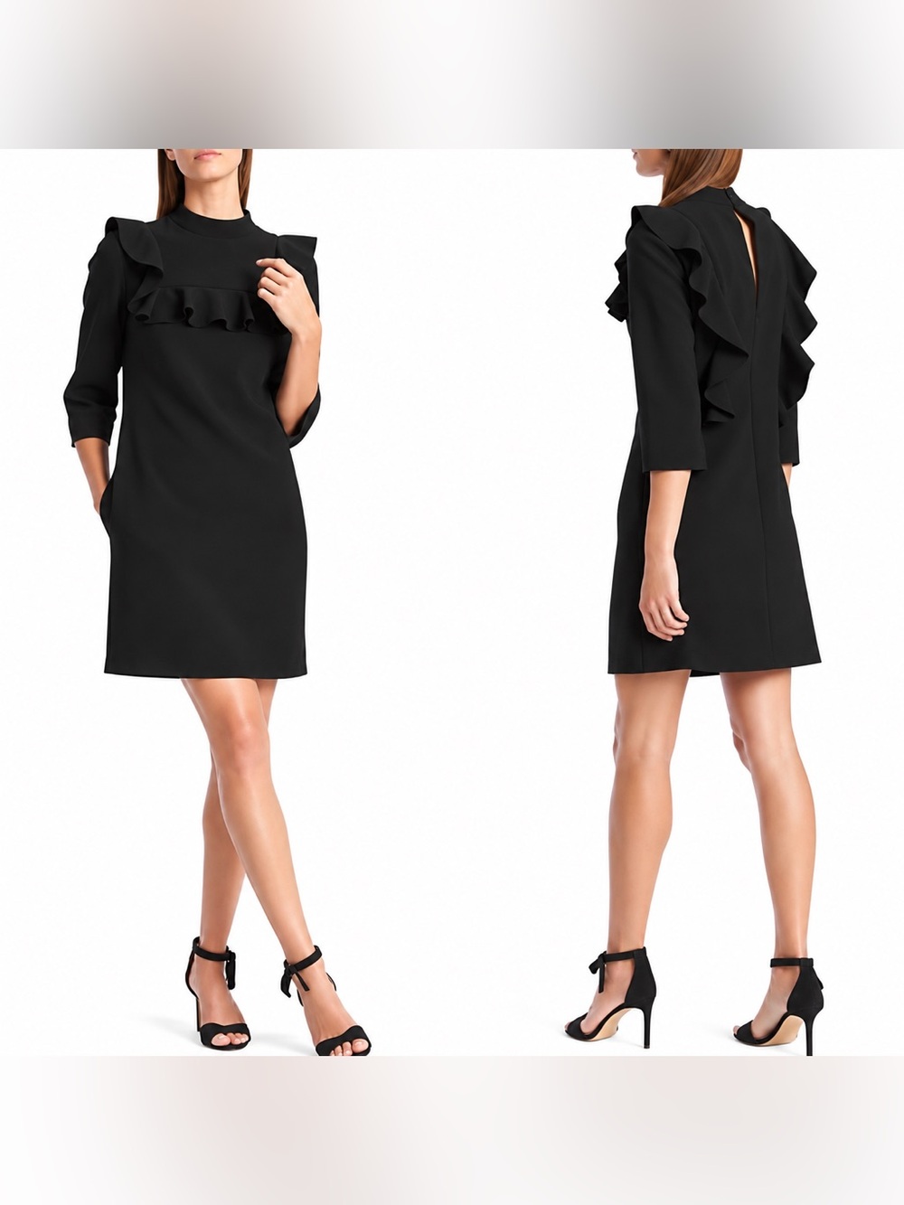 Banana Republic NWT black Ruffle mini dress, size 10
